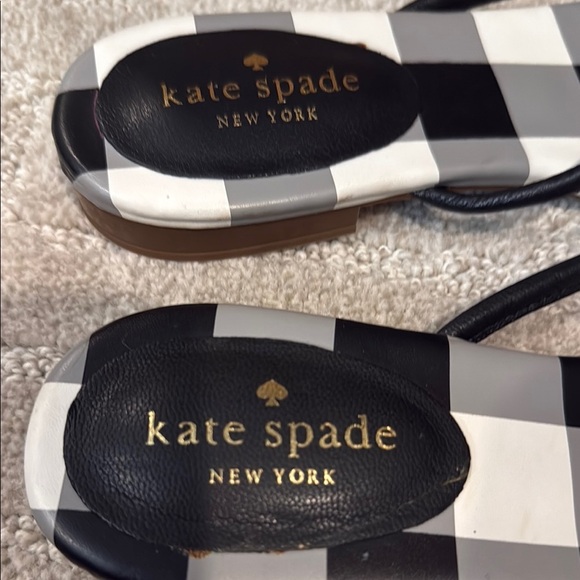 Kate Spade Black and White Sandals with Checkered Pattern - Picture 2 of 6